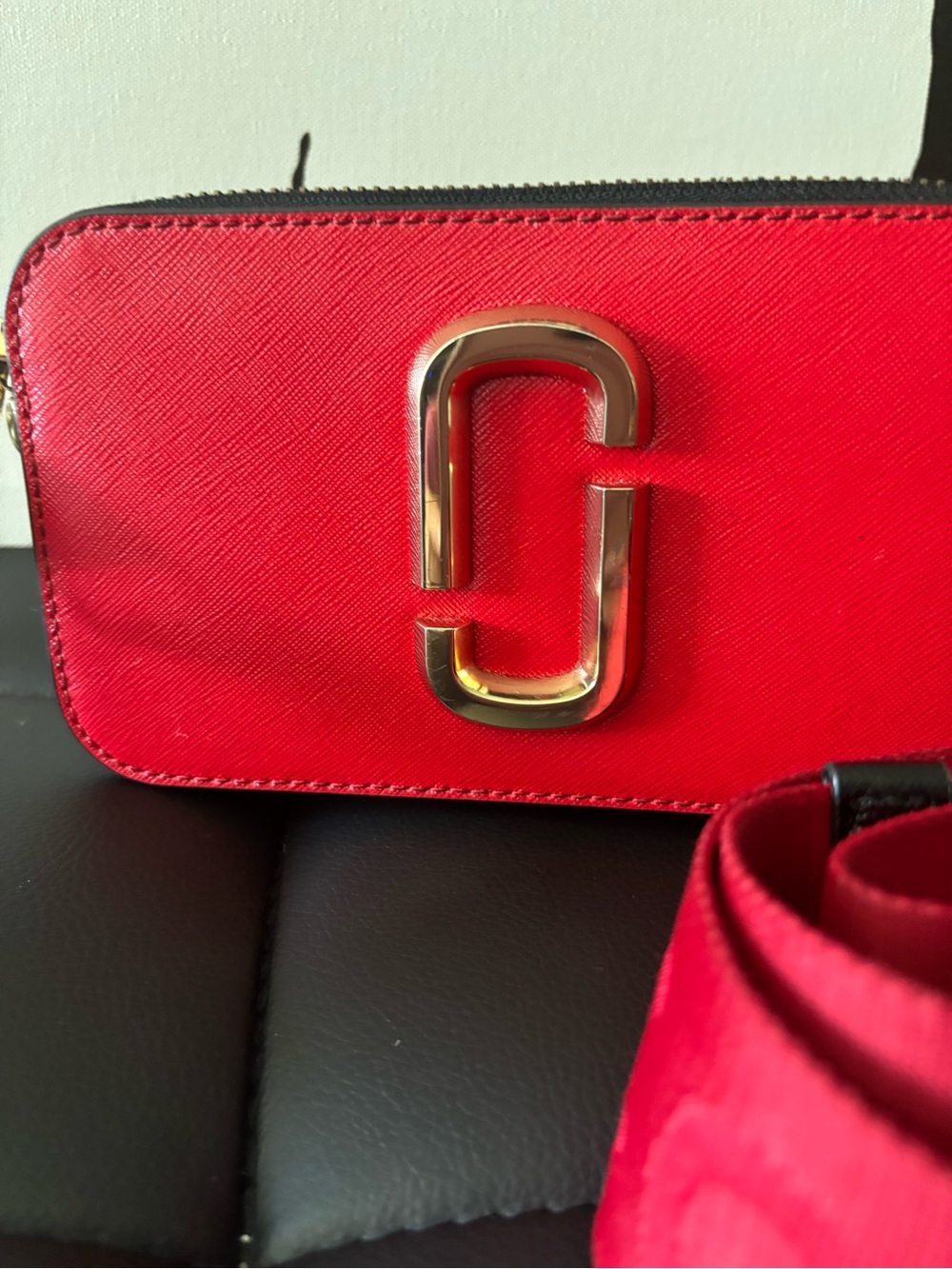 Marc Jacobs Red Snapshot Camera Crossbody with Wide Logo Strap - Picture 2 of 12